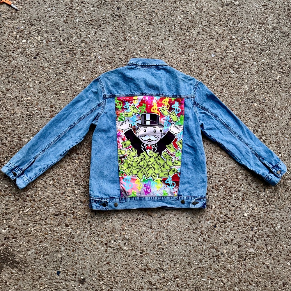 Monopoly Official Merch Denim Jean Jacket Size L
